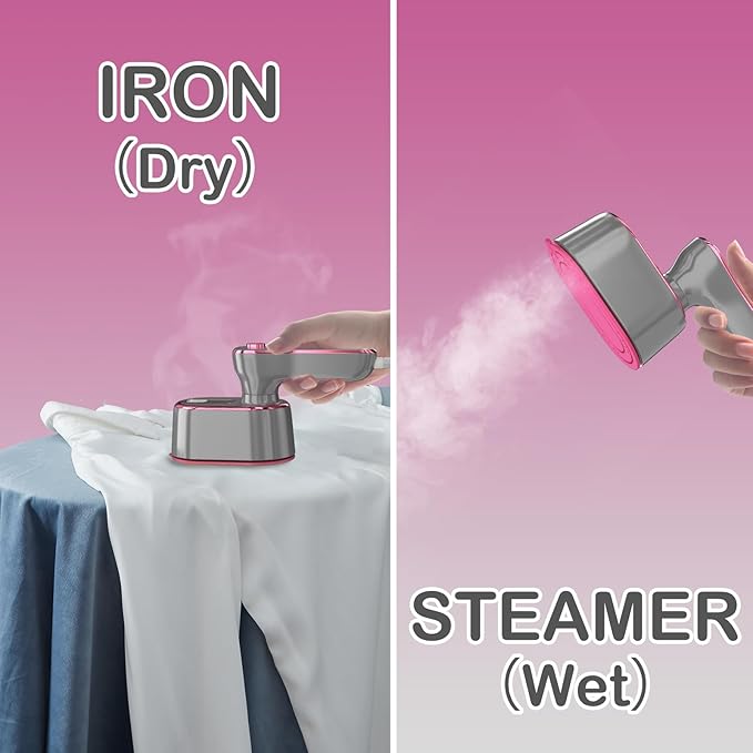 Travel Steamer Iron for Clothes - Portable Ironing Machine Small Size Portable Steamer Travel College Dorm Home Essentials (LightGrey)