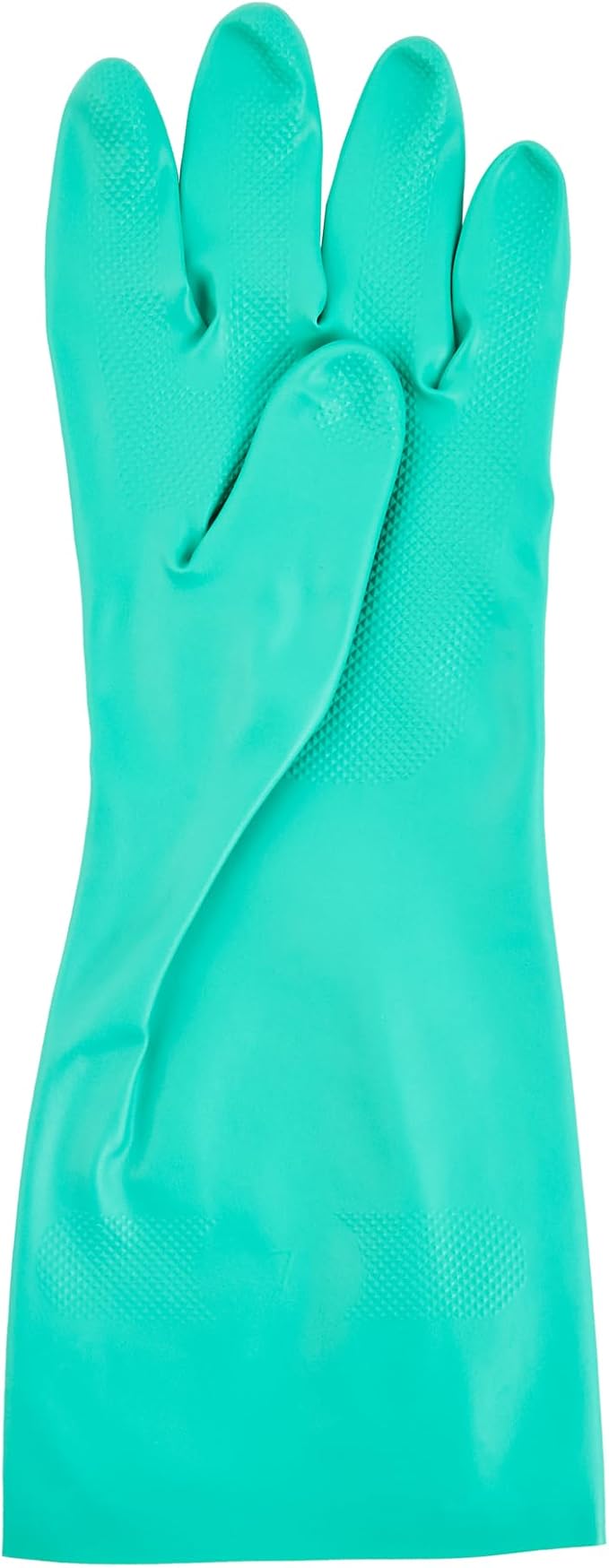 Restaurantware Green Cleaning Gloves 10 Pairs 15 Mil Thick Large Heavy-Duty Nitrile Gloves With Long Cuff No-Latex Flock Lining For Use In Hospitals, Laboratories, Kitchens and Households