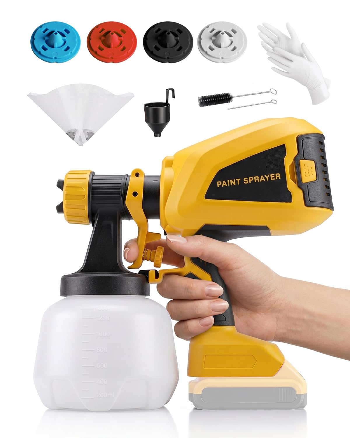 Cordless Paint Sprayer Fits for DEWALT 20V MAX Battery (No - Image 1