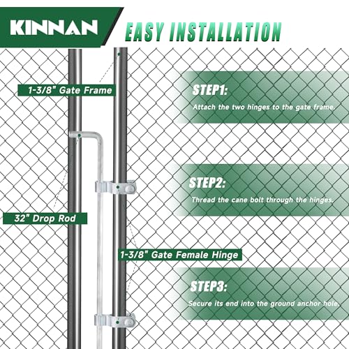 KINNAN 1-3/8" x 32" Gate Drop Rod Kit for Chain Link - Image 7