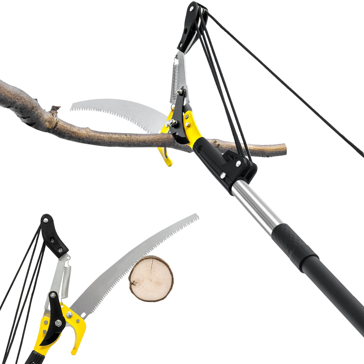 10.5FT Pole Saw for Tree Trimming, 2-In-1 Manual Tree - Image 1