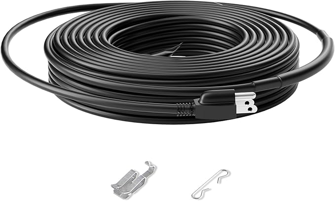 VEVOR Self-Regulating Pipe Heating Cable, 50FT 5W/FT Heat Tape for Pipes, Roof Snow Melting De-icing, Gutter and Pipe Freeze Protection
