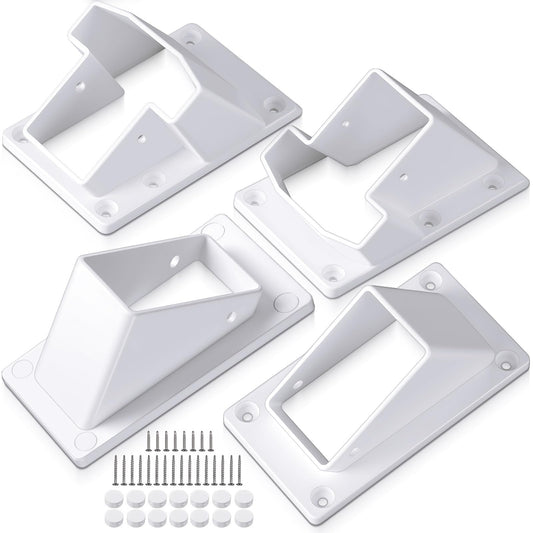 4 Pcs Vinyl Fence Brackets 2" X 3.5" Classic with Screws - Image 1