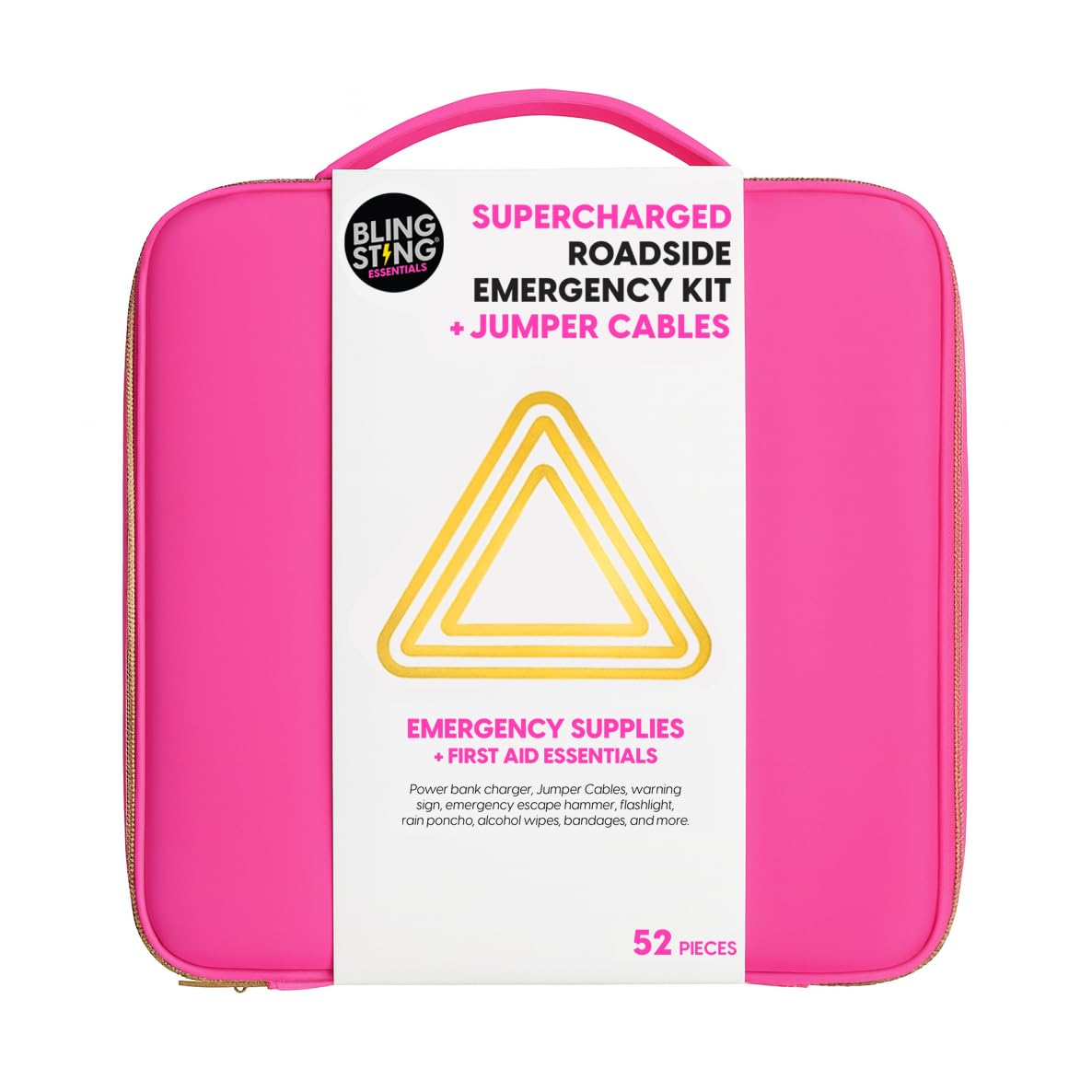 Supercharged Car Emergency Kit – 52-Piece Pink Roadside - Image 1