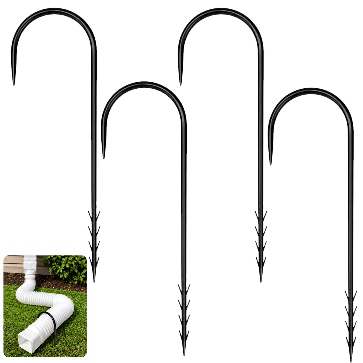 Rain Gutter Downspout Extension Fixing Pin,Holds Tight in Heavy - Image 1