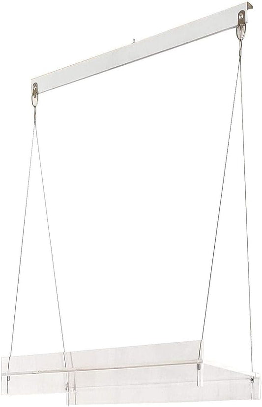 Hanging Acrylic Shelves for Windows (16" Wide, 1 Shelf - 26" Tall)