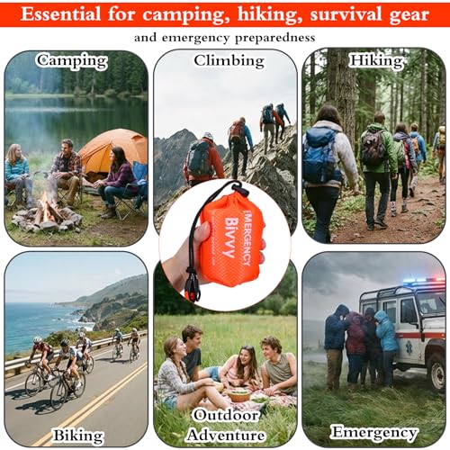 6 Pack Emergency Survival Sleeping Bags, Orange Thermal - Image 8