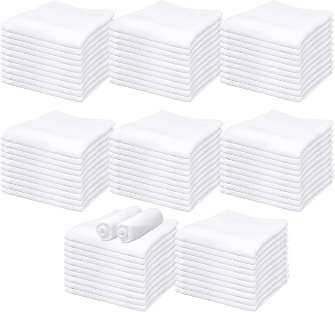 80 Pack Hand Towels Bulk 16 x 27 Inch Facial Bleach Proof Towels for Gym, Spa, Kitchen, Hotel (White)