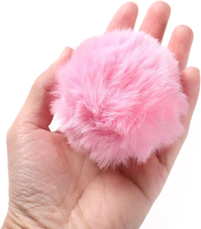 Craft Pom Pom Balls,Large Pink Poms Costume Accessory, Pom pom Balls for Arts and DIY Creative Crafts Decorations,Pink,3 Inches,20 Pieces.