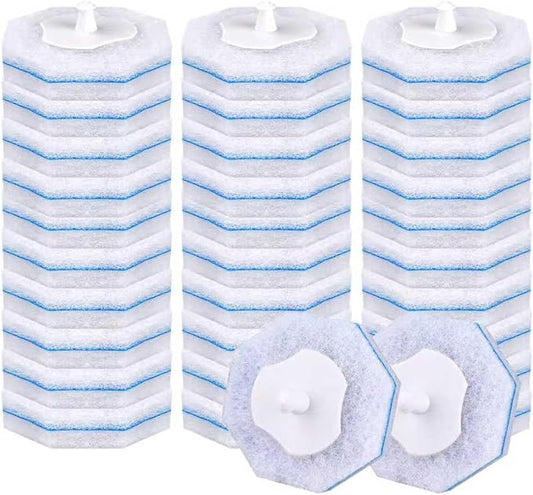 30 Count Disposable Toilet Brush Heads, Toilet Bowl Wand Refills for Toilet Cleaning, toilet scrubber refill，disposable toilet brush headrefills，Toilet Cleaning Sponges Heads for Bathtub, Floor, Drain
