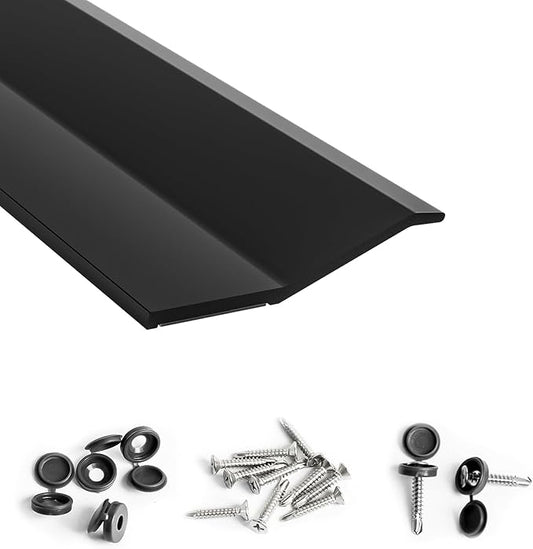 Garage Door Seal Top and Sides，20 FT Universal TPE Weather Stripping Garage Door Trim Seal Weatherproofing Garage Door Seals with Nails and Lids in Black