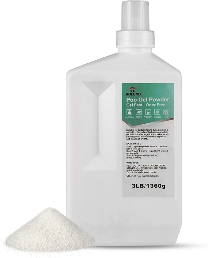 1.5LB/3LB Pee Powder Gel & Poo Gel Powder - Urine Solidifier & Odor Neutralizer Portable Toilet Powder & Camping Toilet Gel for Home Patient Care, Pet Accidents, Outdoor Travel Emergency Kits
