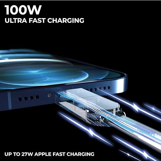 Rolling Square inCharge X, (3X Pack) Multi Charging Cable Portable Keychain Charger Cable, 6-in-1 100W Ultra Fast Charging Power, Lava Black