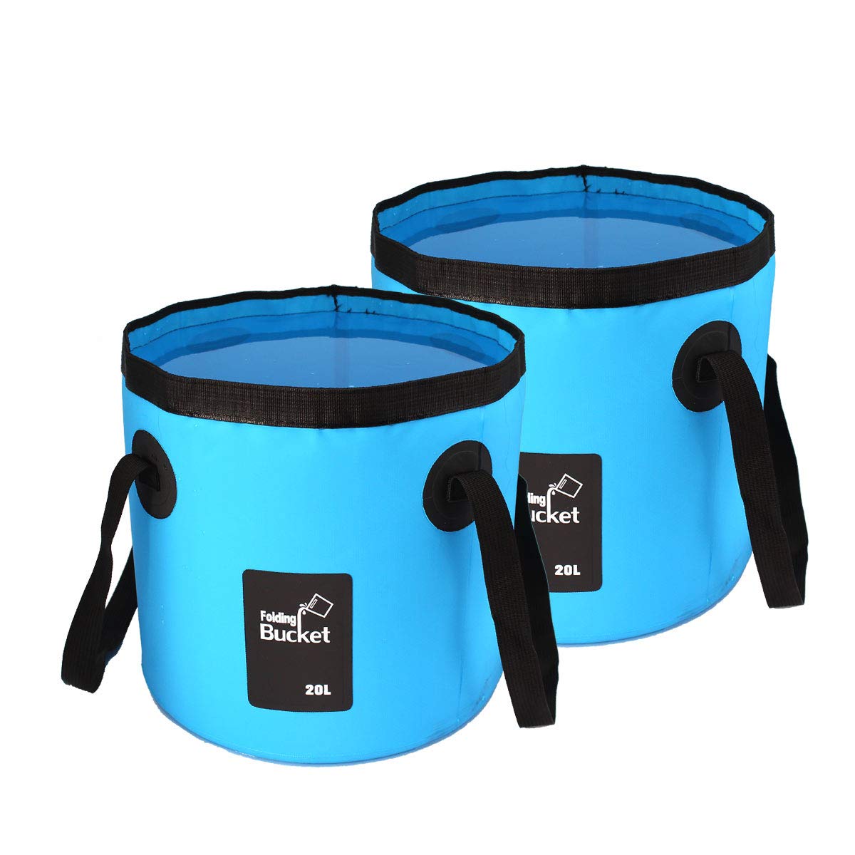 2 Pack Collapsible Buckets,Camping Water Storage Container - Image 1