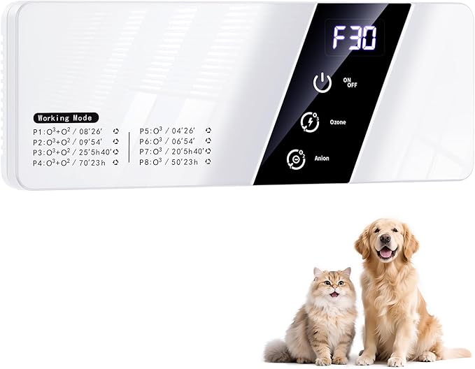 13 Modes Ozone Odor Eliminator for Strong Odor 99% Cat Litter Deodorizer Poof Odor Eliminator for Dogs, Negative Ion Air Purifier for Pets,Smoking, Painting, Kitchen,Toilet,Bedroom