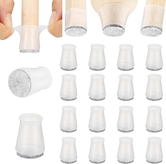Aneaseit Chair Leg Floor Protectors - 16 pcs Clear - Felt Bottom Silicone Pads - Floor Protectors for Chairs - Rubber Caps for Hardwood Floors - Furniture Feet Sliders - X-Small