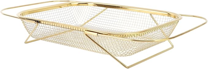 Over The Sink Colander Strainer Basket, Expandable Over The Sink Colander Stainless Steel Easy To Multifunctional for Home (Gold)