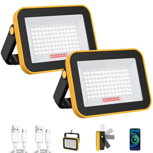 T-SUN Rechargeable Work Light, 2 Pack Portable Flood - Image 1
