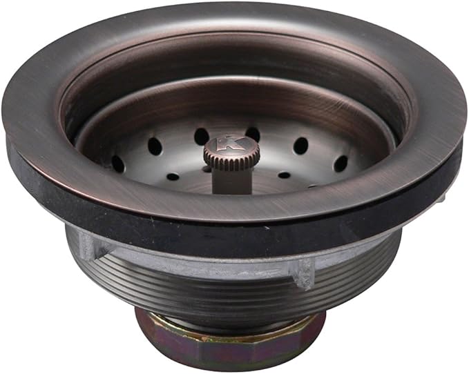 Keeney K5435VB Stainless Steel Kitchen Sink Strainer with Fixed Post Basket, Venetian Bronze