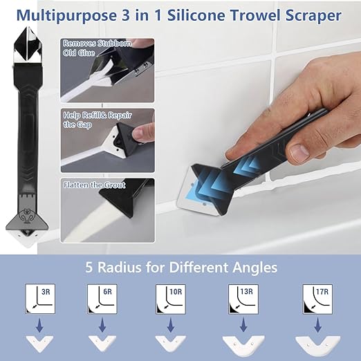 Tile Grout Repair Kit - White Grout Filler, Grout Sealer Fast Drying Grout Repair Kit Restore and Renew Joints Line for Bathroom Shower Kitchen Floor Tile, Waterproof (17.64 oz, White)