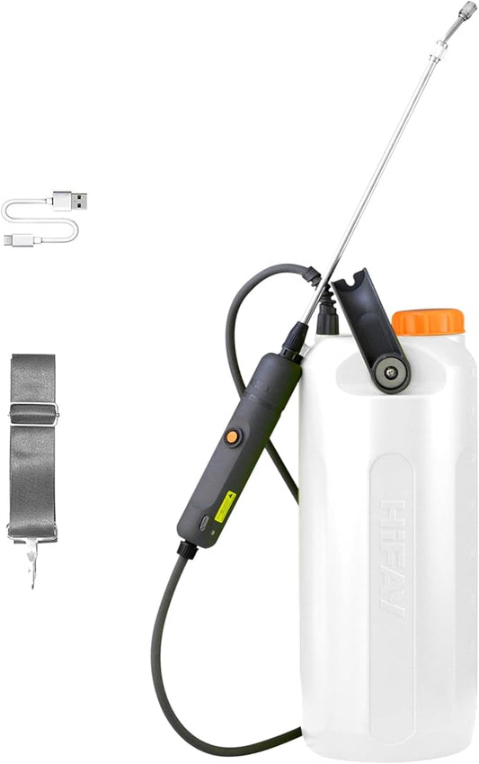 ESX-8 Electric Sprayer, Garden Sprayer 2 Gallon,Weed Sprayer in Lawn & Garden,Rechargeable Battery Powered Sprayer with Telescopic Wand,Plant Mister,Indoor Watering Can for Plants (Translucent)