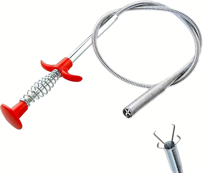 Drain Snake,33 inch Flexible Claw Grabber Tool,Drain Clog Remover - Snake Drain Hair Removal Tool for Home Sink, Bathroom Tub,Drain, Toilet, Tight Spaces