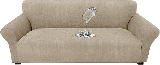 Waterproof Couch Cover, Stretch Non-Slip Sofa Slipcover with Elastic Bottom That Stays in Place - Leakproof Furniture Protector for Kids and Pets - Washable (Sofa, Island Fossi)