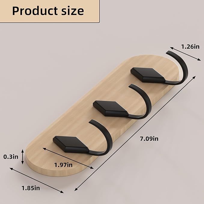 Kayqi 20 lbs (Max) Self Adhesive Aluminum Alloy Hooks for Bath, Kitchen, Bar, Office, Simple and Versatile, (Pack of 2)