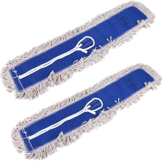 36 Industrial Strength Washable Cotton Microfiber Dust Flat Mop Head Refills Pack of 2 for Hardwood Tile Hardwood & Stone Floors