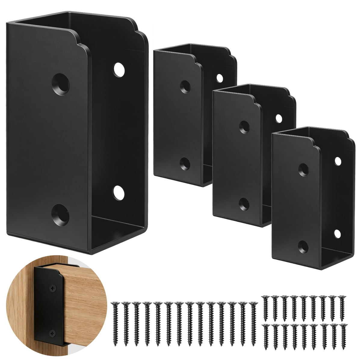 4 Pcs Stainless Steel Deck Railing Bracket Connectors for 2x4 - Image 1