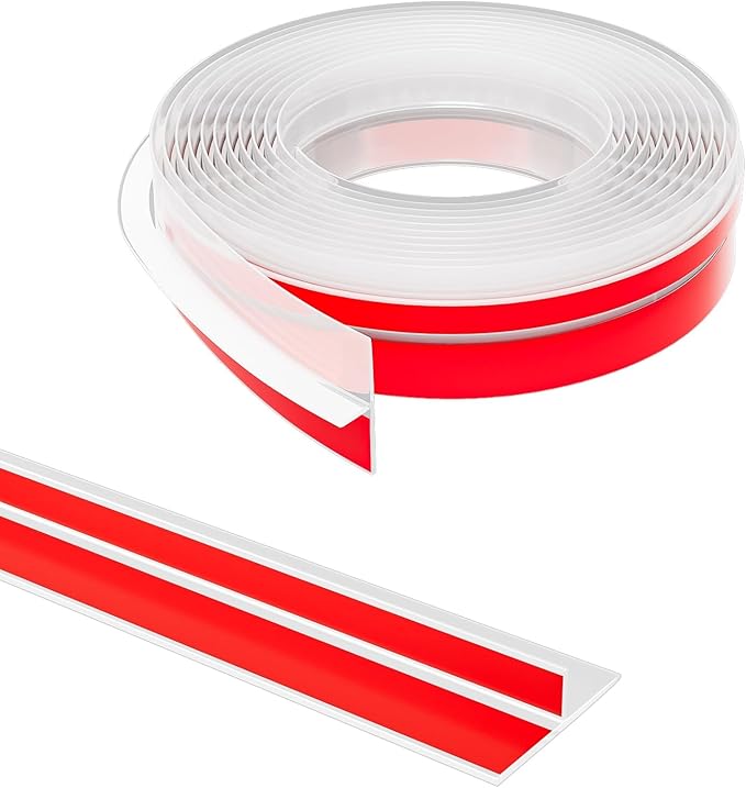 T-Shaped Door Draft Stopper, 1.97 in x 20 Ft Silicone Seal Strip for Windows Gaps, Weather Stripping Alien Seal Strip Shower Sweep, Clear