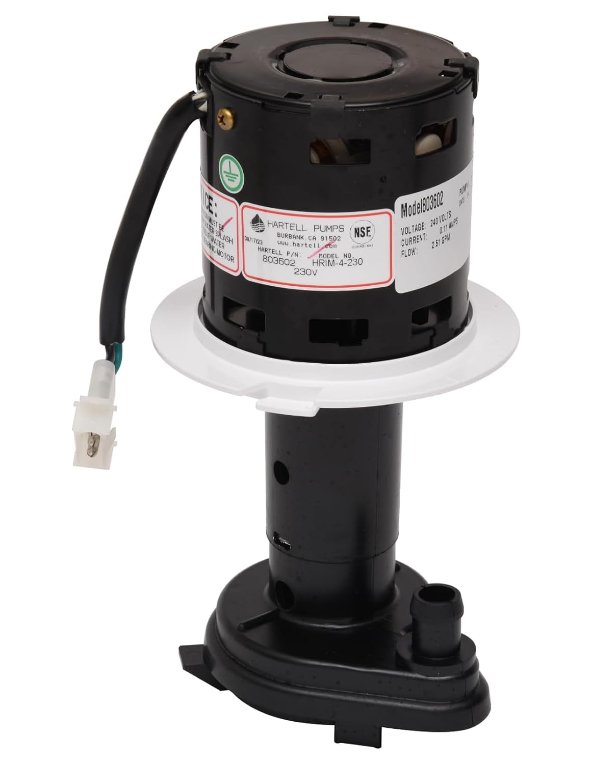 HARTELL HRIM-4-230 Replacement Ice Machine Pump, Replaces - Image 1