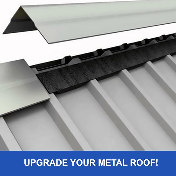 Duco USA-Made R Panel Foam Closure Strips - 1 Pack of 3ft Black Corrugated Roof Foam Strips for Metal Roof Insulations - Weatherproof Insulation Seal Blocks Moisture, Gaps, Noise & Dust