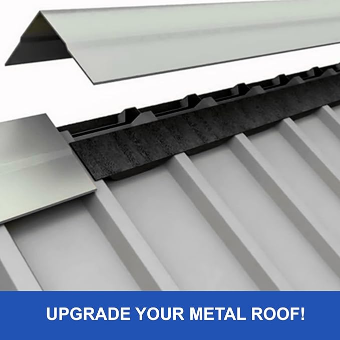 Duco USA-Made R Panel Foam Closure Strips - 50 Pack of 3ft Black Corrugated Roof Foam Strips for Metal Roof Insulations - Weatherproof Insulation Seal Blocks Moisture, Gaps, Noise & Dust