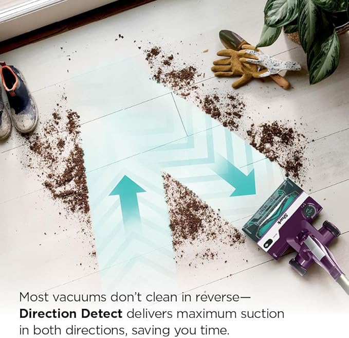 Shark POWERDETECT Ultra-Light Corded Stick Vacuum with DuoClean Technology, Self-Cleaning Brushroll for No Hair Wrap, Anti-Allergen Complete Seal, and Odor Neutralizer Technology, Purple, HZ4001AMZ