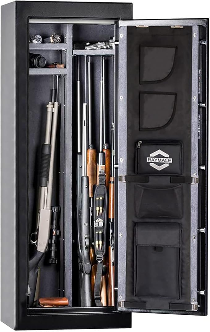 RAYMACE Gun Safe Door Panel Organizer 10.6W*43.5H，Adjustable Width to 13 Inch, Pistols and Documents Storage Solution