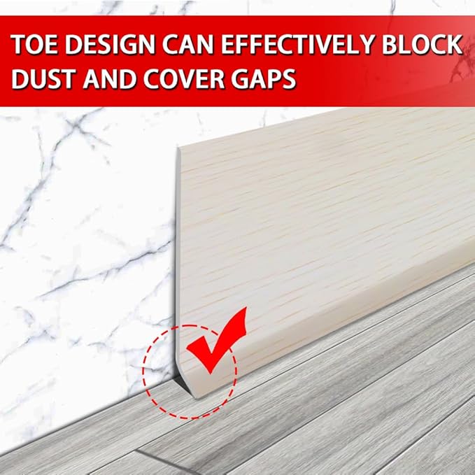 Vinyl Wall Base Baseboard Molding Trim 4" Flexible Self Adhesive Rubber Wall Base Moulding Trim Peel and Stick Design, 4 Inch x 40 Feet, Beige Wood Grain