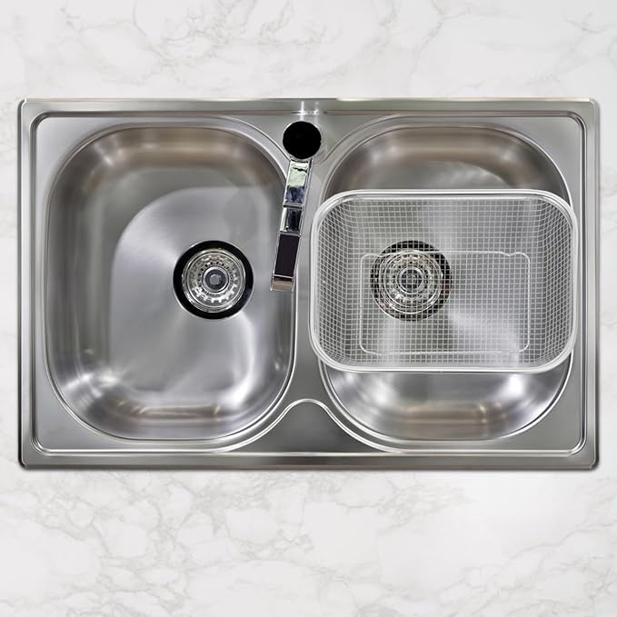 Stainless Steel Drain Basket 11.61X8.46X2.36In Multi-Purpose Kitchen Colander for Washing Draining Fruits Vegetables and Food Storage