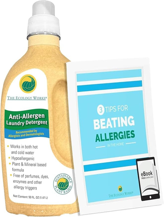 Anti-Allergy Laundry Detergent| Natural Allergy Free for Pet Dander Allergy & Pollen |For Sensitive Skin & Washing Baby Clothes |Unscented