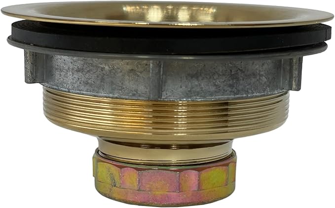 SinkSense Kitchen Sink Basket Strainer Drain with Post Style Basket, Satin Gold