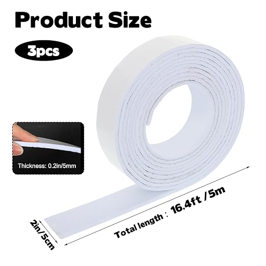 3 Roll 16.4 Ft x 2'' Window Condensation Prevention Absorber, Thick Window Moisture Absorbent Tape Reusable Condensation Prevention Felt Strip for Absorbing Water Keeping Dry