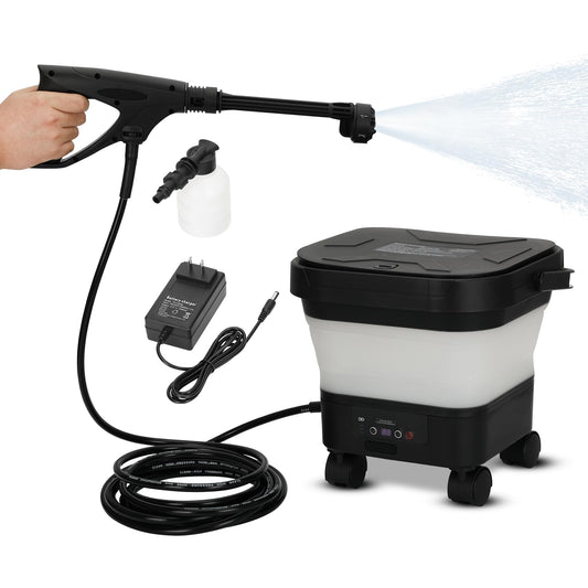 Foldable Electric Pressure Washer, 3.4Gal Collapsible Tank - Image 1