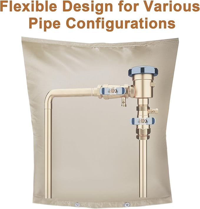 Backflow Preventer Insulation Cover,Pipe Insulation,Outdoor Pipe Covers for Winter Freeze Protection,Outdoor Faucet Covers for Winter Freeze Protection,Insulated Pipe Covers for Outside (24w*24h)