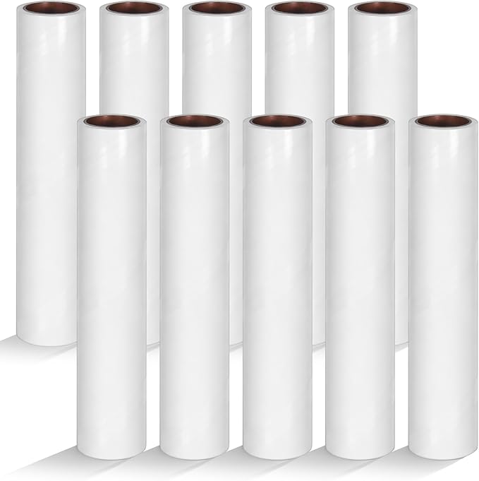 10 PCS Large Lint Roller Refill, 9.4 Inch Extra Sticky Lint Rollers for Pet Hair Stickys Rollers for Floor 60 Sheets per Roll for Cleaning Furniture Fabrics, Carpets and Hair
