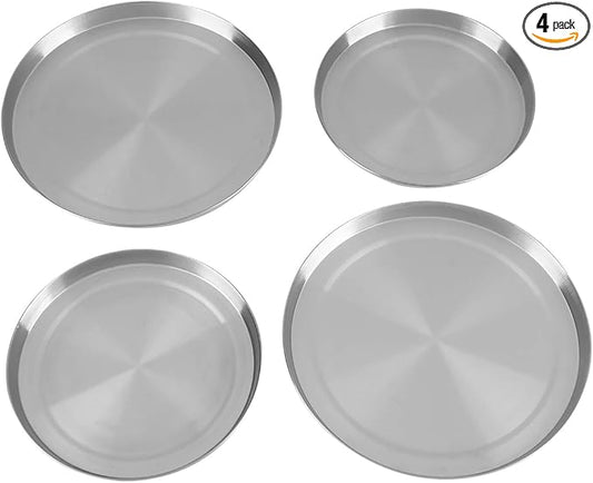 4PCS Stainless Steel Stove Burner Covers, Electric Stove Burner Covers Round Kitchen Stove Top Burner Covers Silver Stove Cover Set for Kitchen