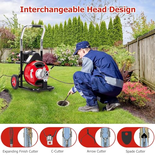 100Ft x 3/8Inch Drain Cleaner Machine, Portable Electric - Image 6