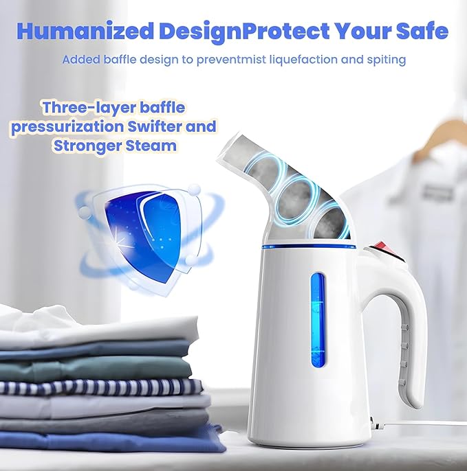 Portable Handheld Garment Steamer 120ml Capacity 700W Auto Shut-Off Steamer for Clothes Removes Wrinkles on Clothes and Fabric