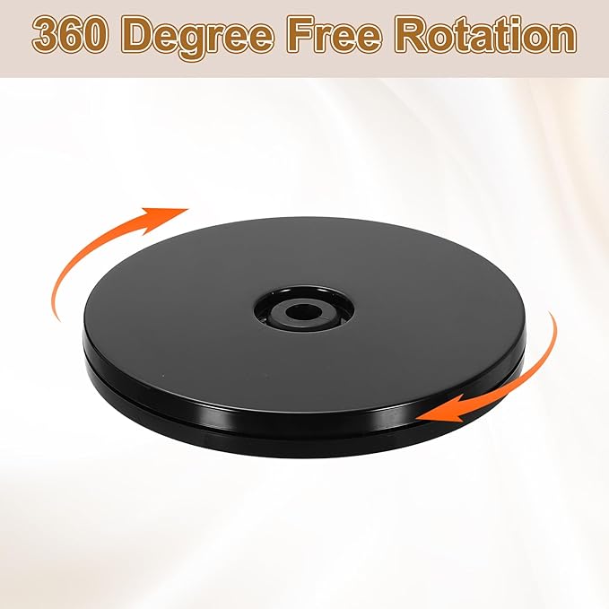 uxcell 1Pack Acrylic Lazy Susan Turntable, 4" Spinner Lazy Susan Turntable Organizer, Acrylic Ball Bearing Rotating Tray for Pantry Spice Rack Decorating, Black