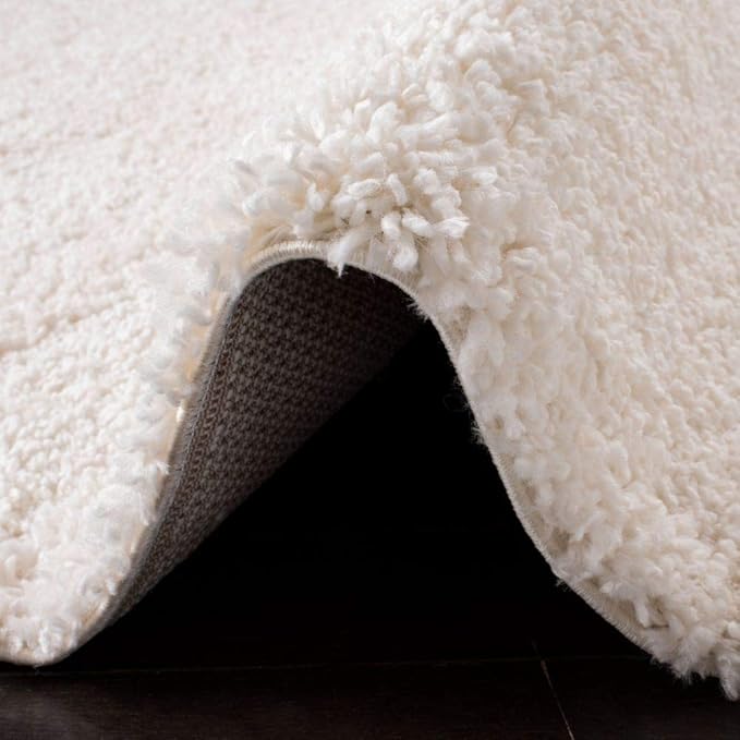 SAFAVIEH Fontana Shag Collection Runner Rug - 2'3" x 12', Ivory, Solid Design, Non-Shedding & Easy Care, 2-inch Thick Ideal for High Traffic Areas in Living Room, Bedroom (FNT800A)