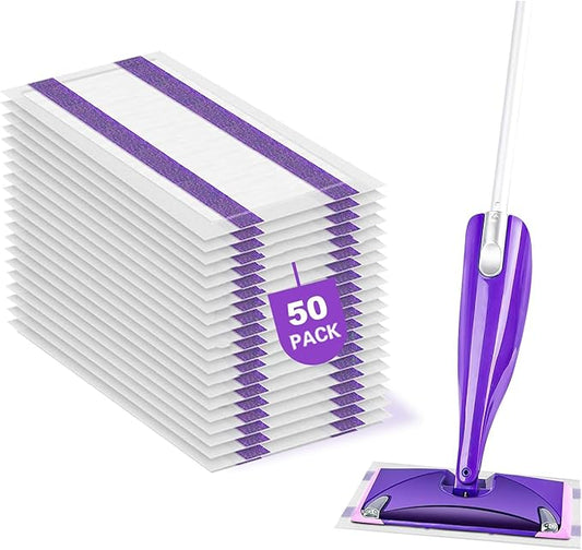 50 Pack Wet Jet Pad Refills for Swiffer Wet Jet Mop Pads, Wet Jet Mopping Pads for Multi Surface Floor Cleaning, 4 Layers Thickened & Super Absorbent.